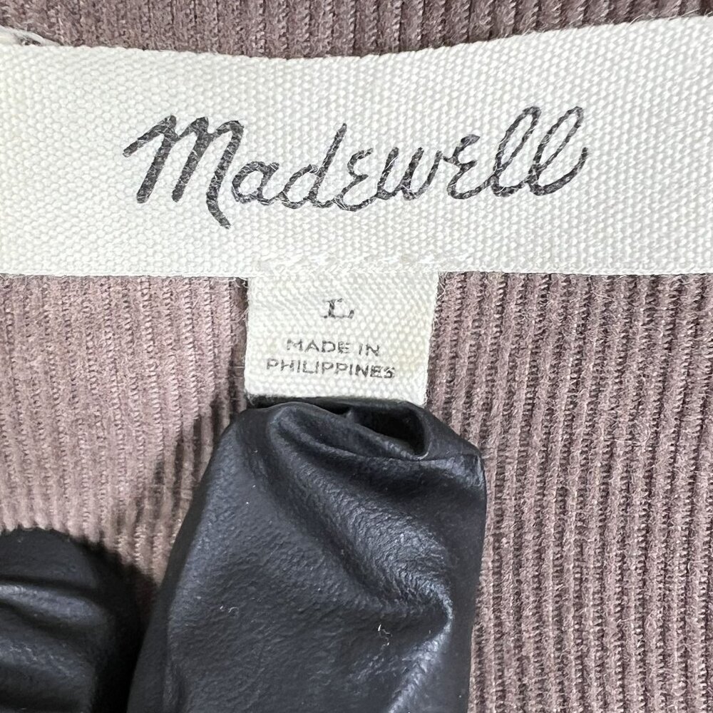 Madewell Womens L Corduroy Trimmed (Re)sourced Sherpa Terry Chore Coat Cozy - Picture 13 of 16